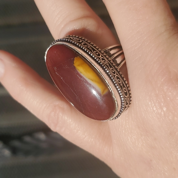 New Mookaite Jasper 925 Silver Statement Ring. - Picture 13 of 16